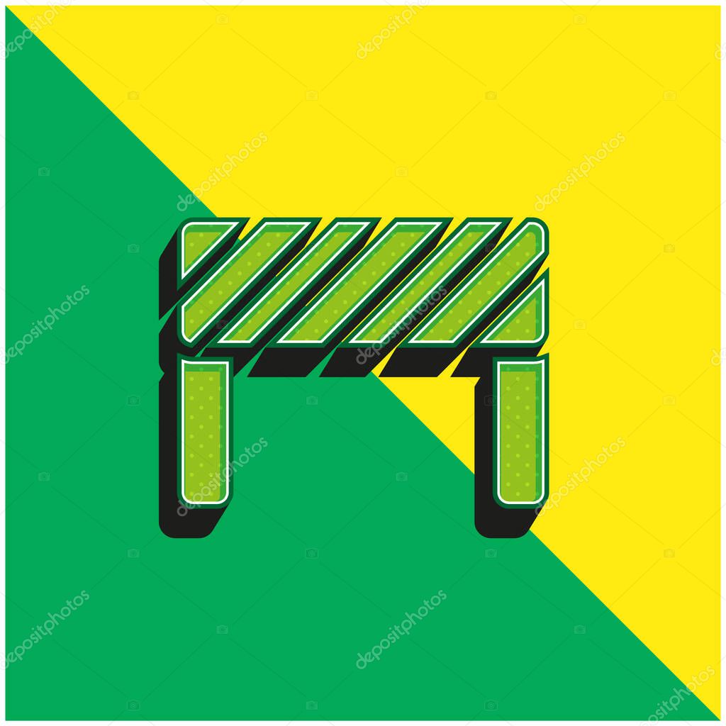Barrier Green and yellow modern 3d vector icon logo