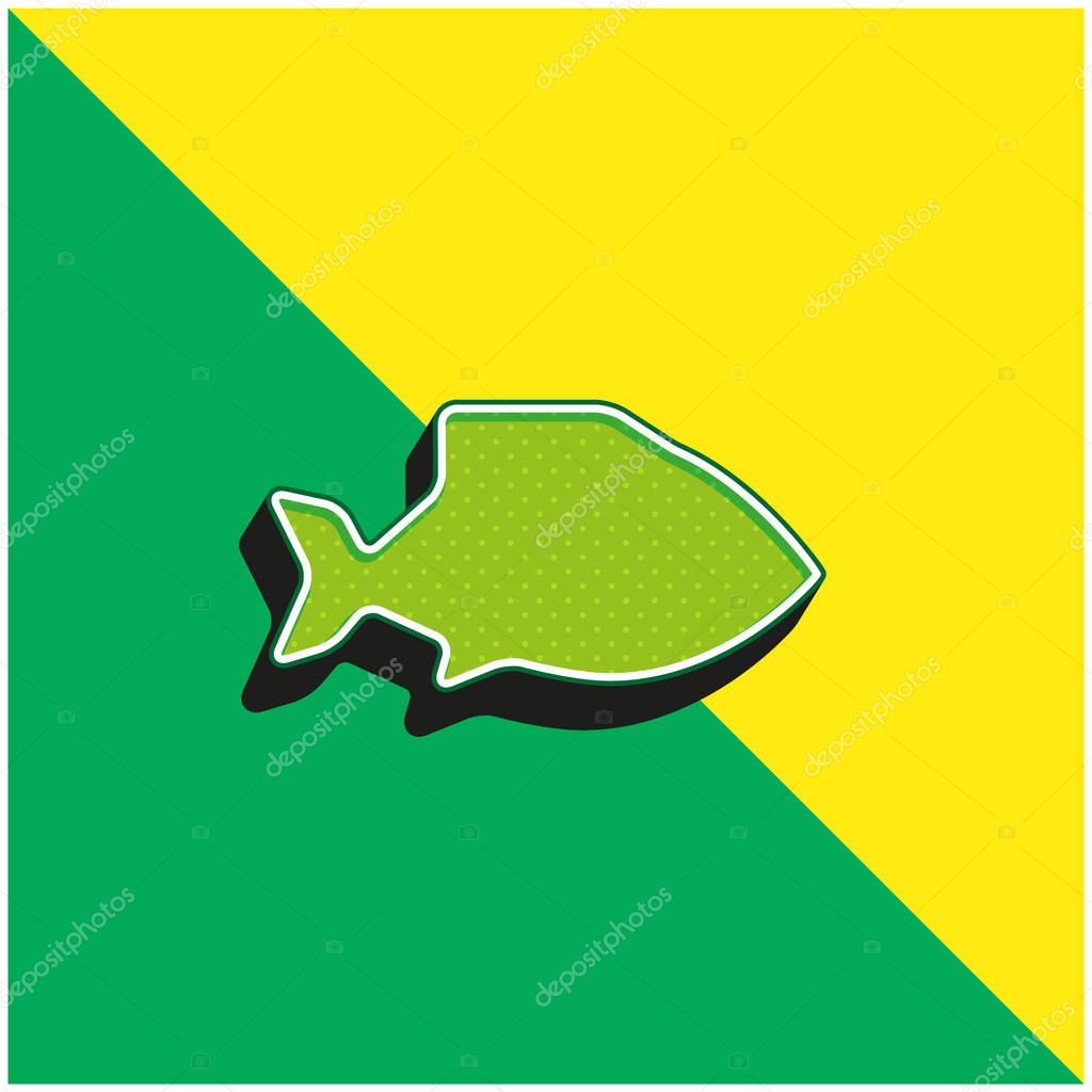 Big Fish Green and yellow modern 3d vector icon logo