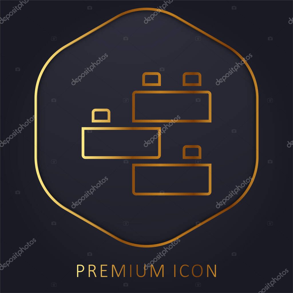 Brick golden line premium logo or icon