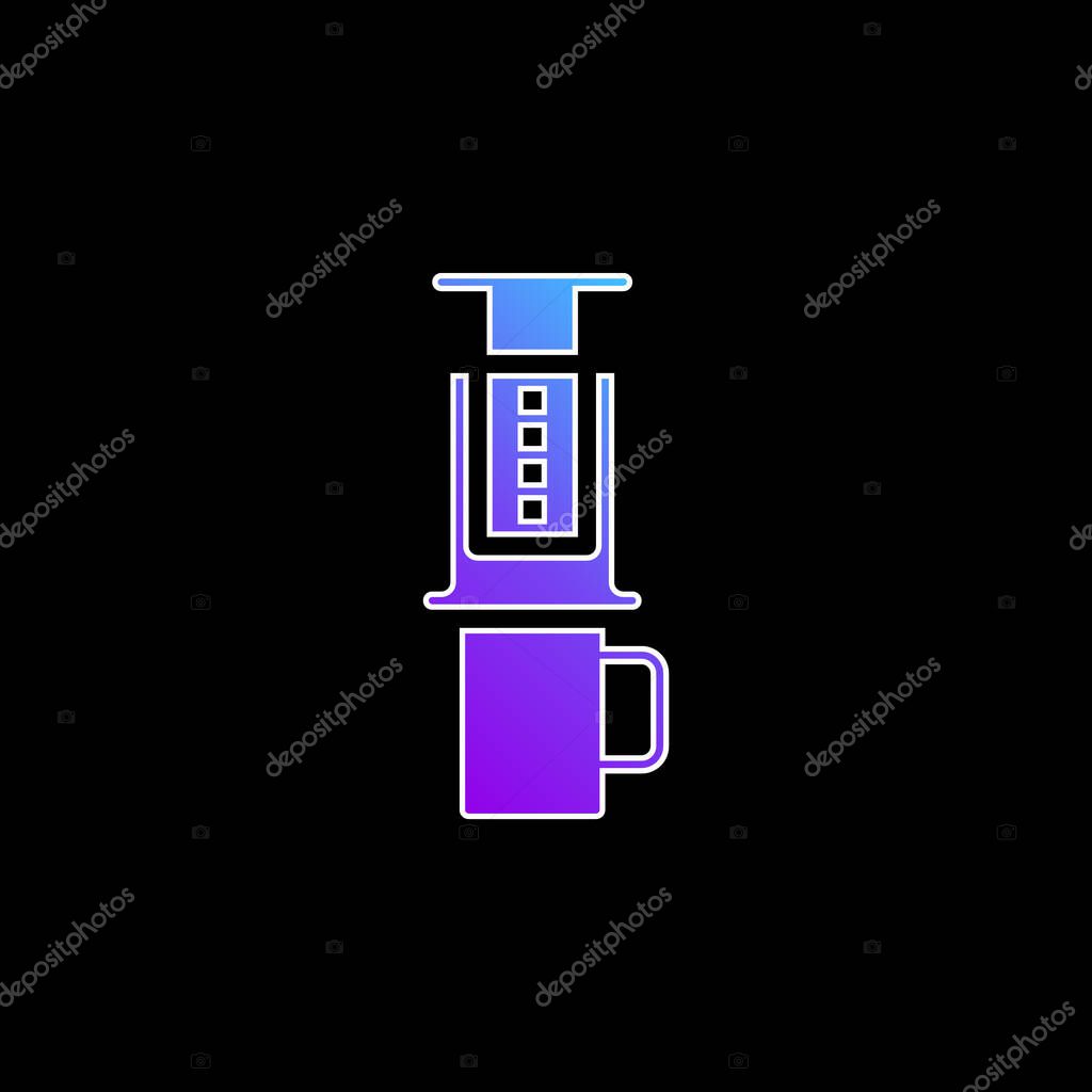 Aeropress blue gradient vector icon