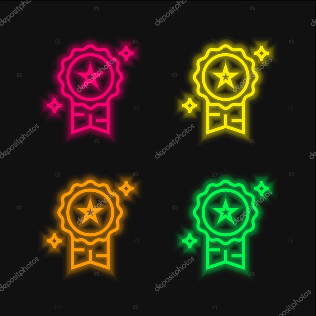 Best four color glowing neon vector icon