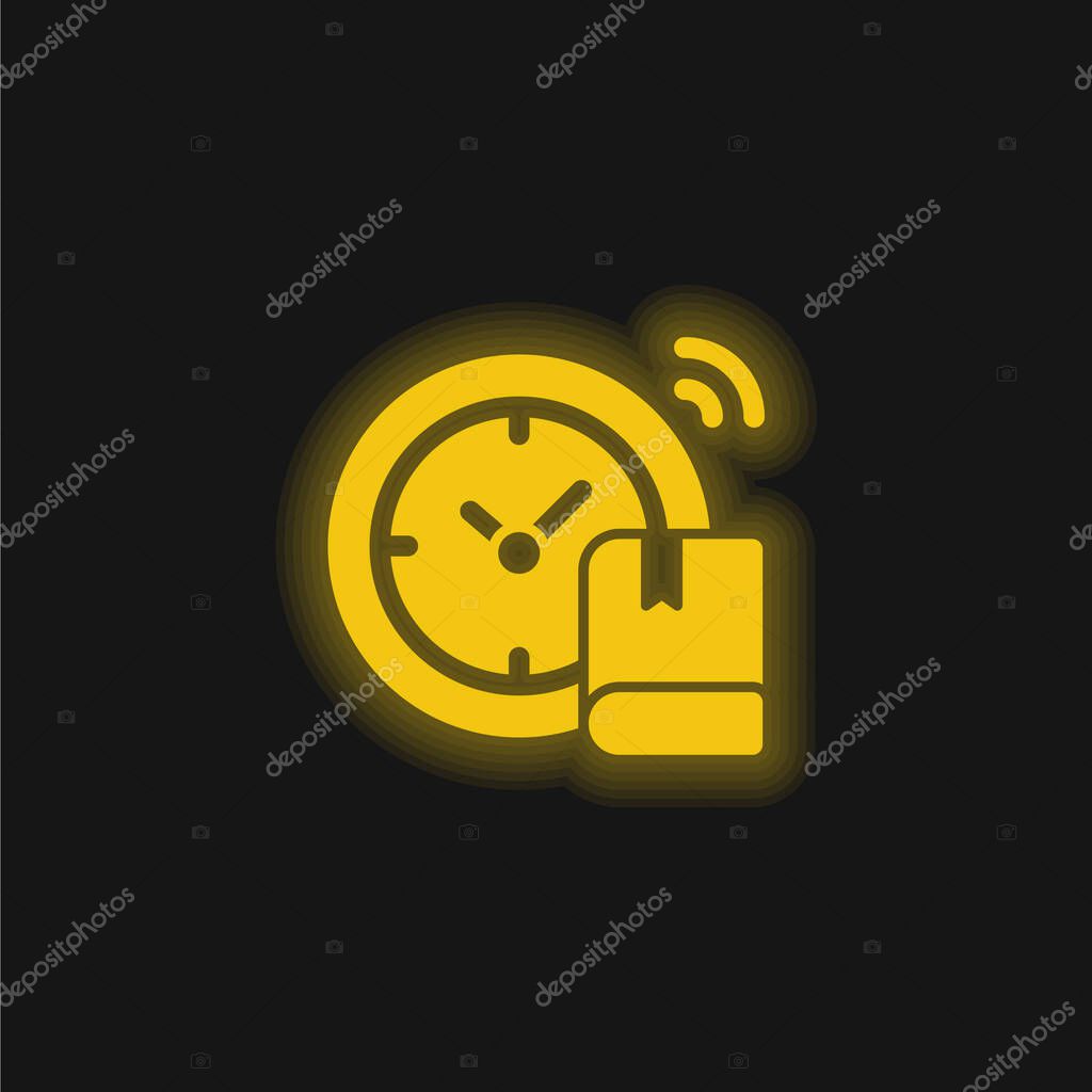 Back To School yellow glowing neon icon