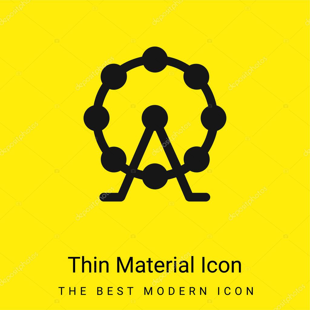 Big Ferris Wheel minimal bright yellow material icon
