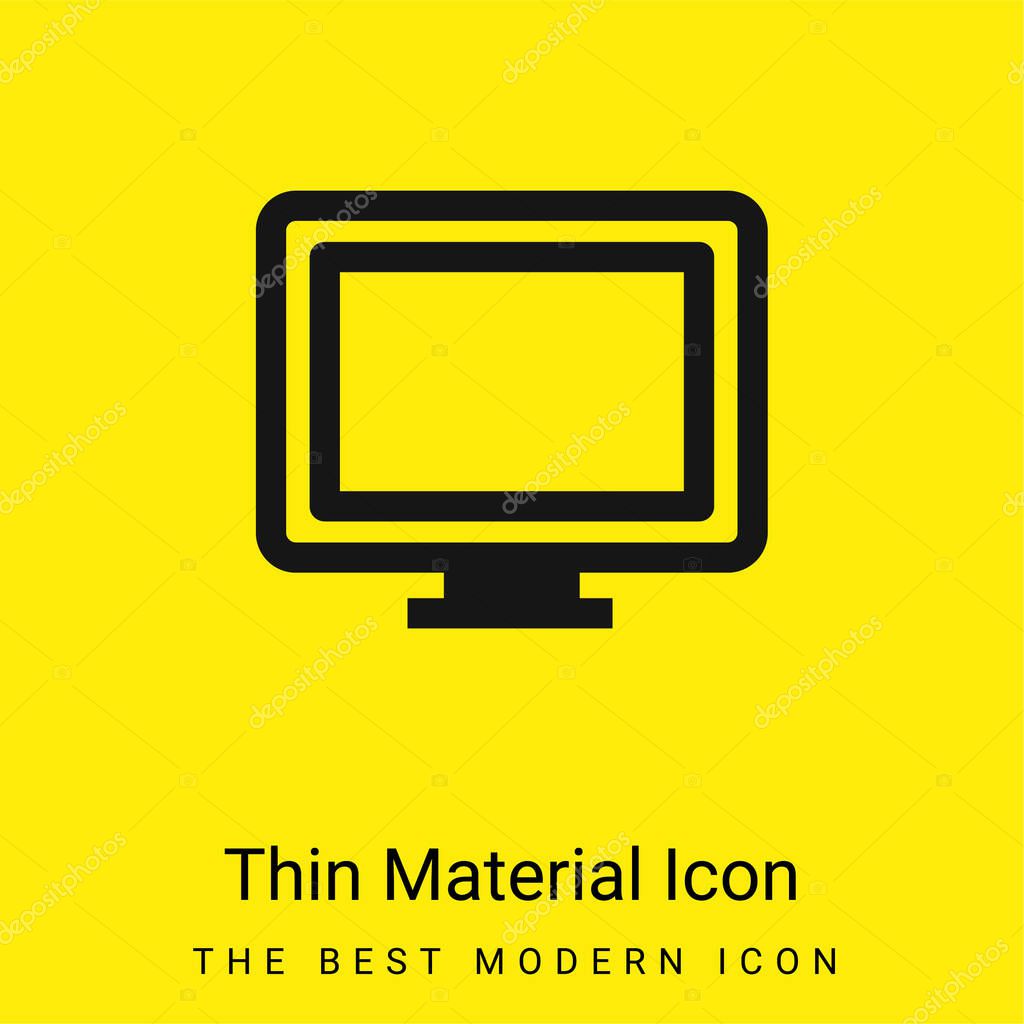 Big Computer Monitor minimal bright yellow material icon