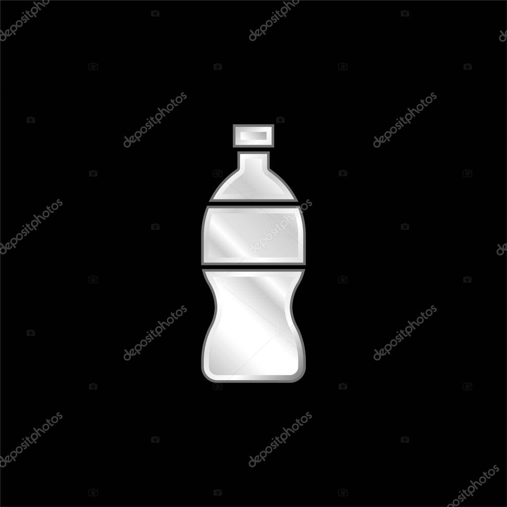 Bottle silver plated metallic icon