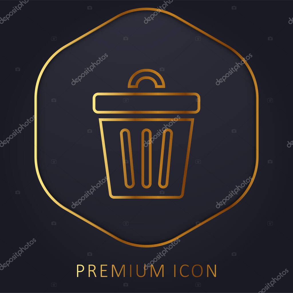 Bin golden line premium logo or icon