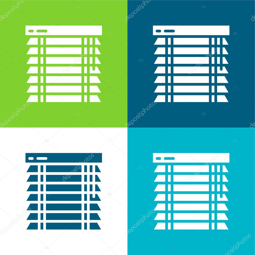 Blinds Flat four color minimal icon set