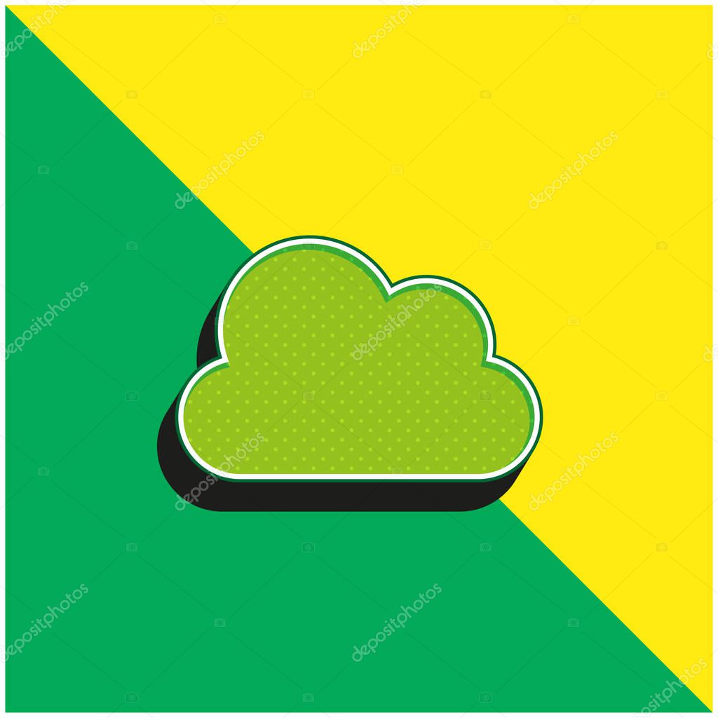 Big Cloud Green and yellow modern 3d vector icon logo