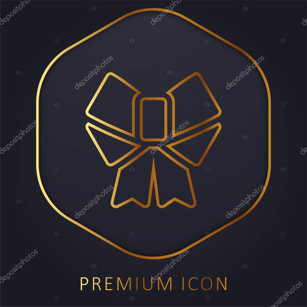 Bow golden line premium logo or icon