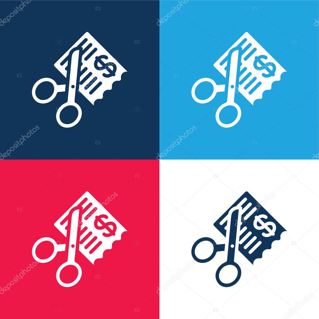 Bills blue and red four color minimal icon set