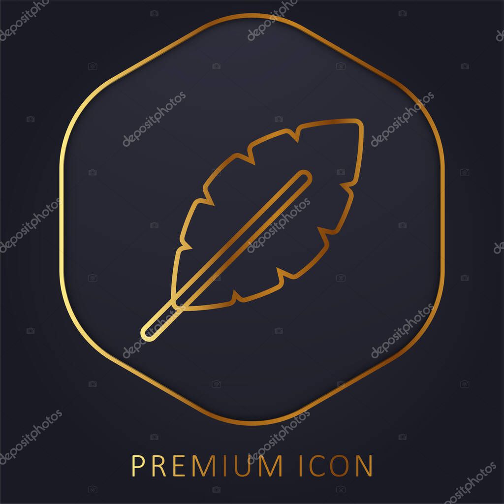 Banana golden line premium logo or icon