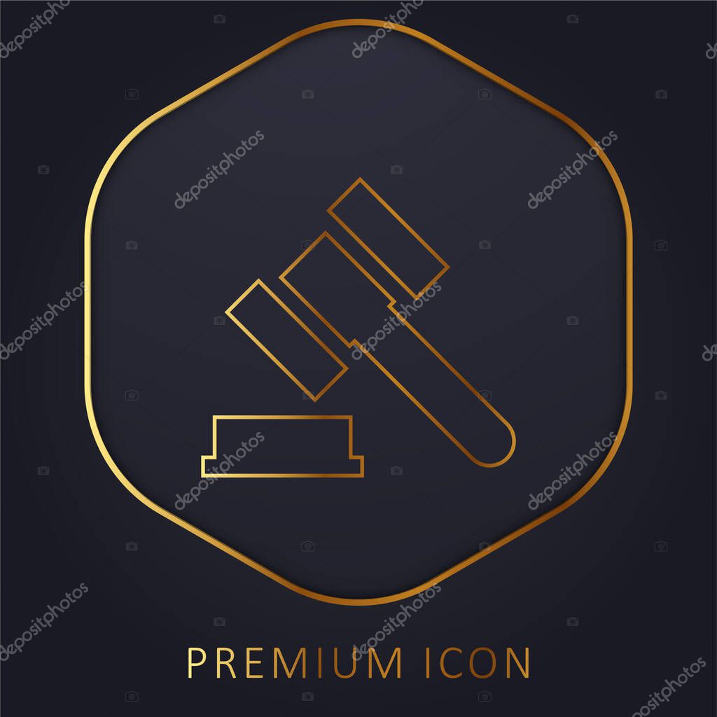 Auction golden line premium logo or icon