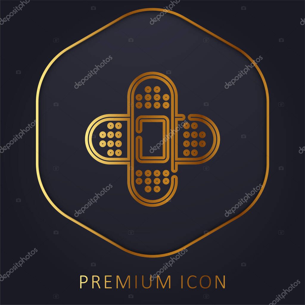 Band Aid golden line premium logo or icon