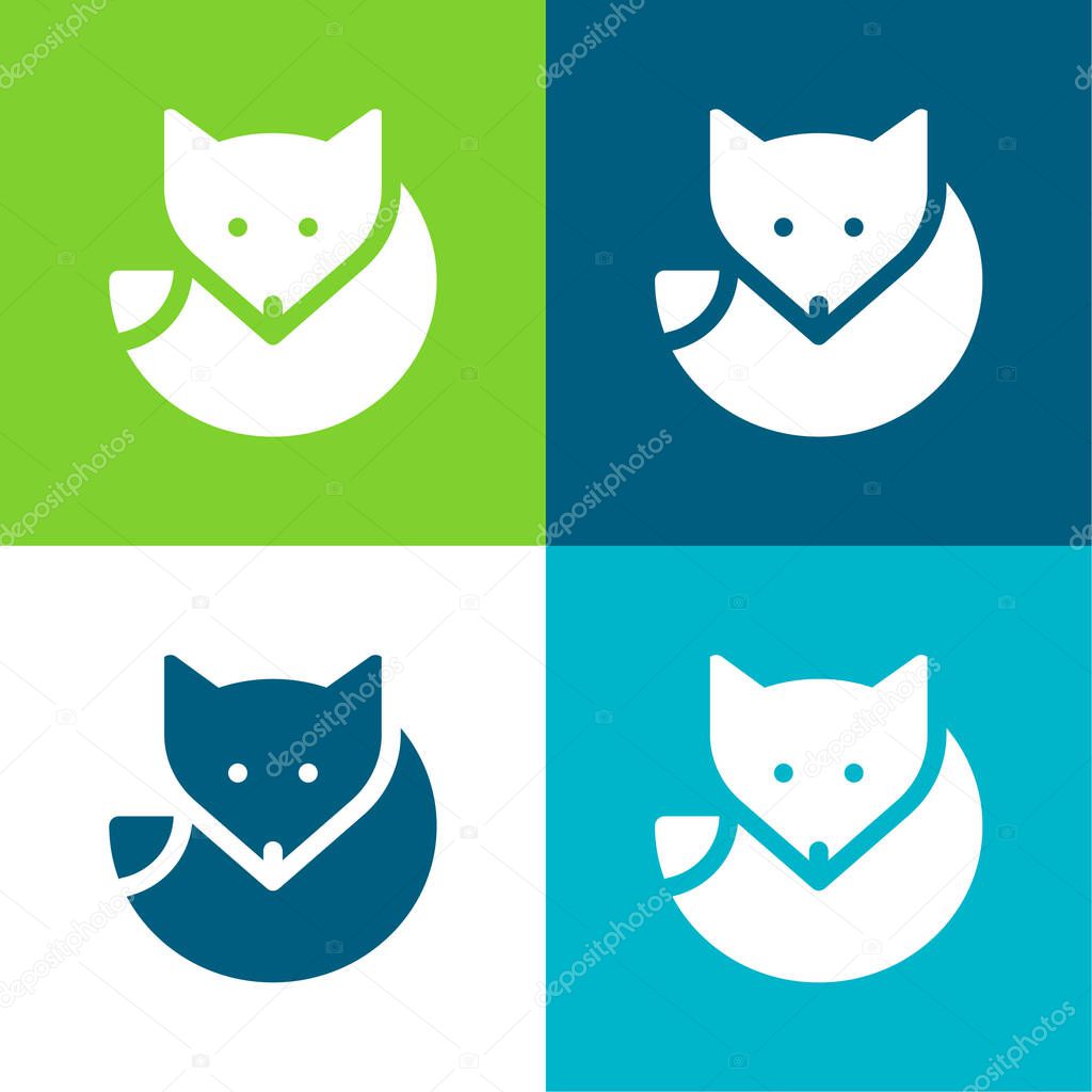 Arctic Fox Flat four color minimal icon set