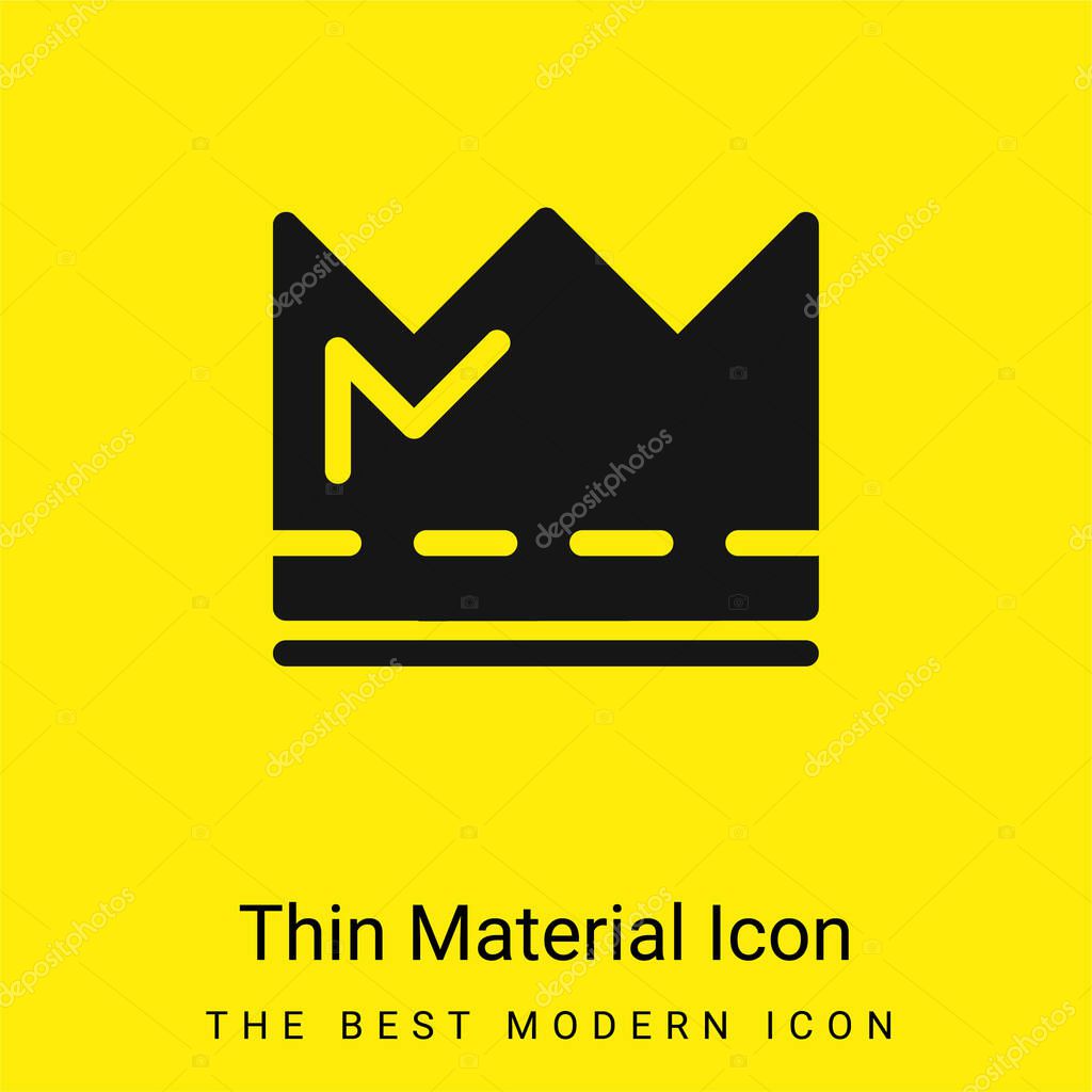 Crown minimal bright yellow material icon