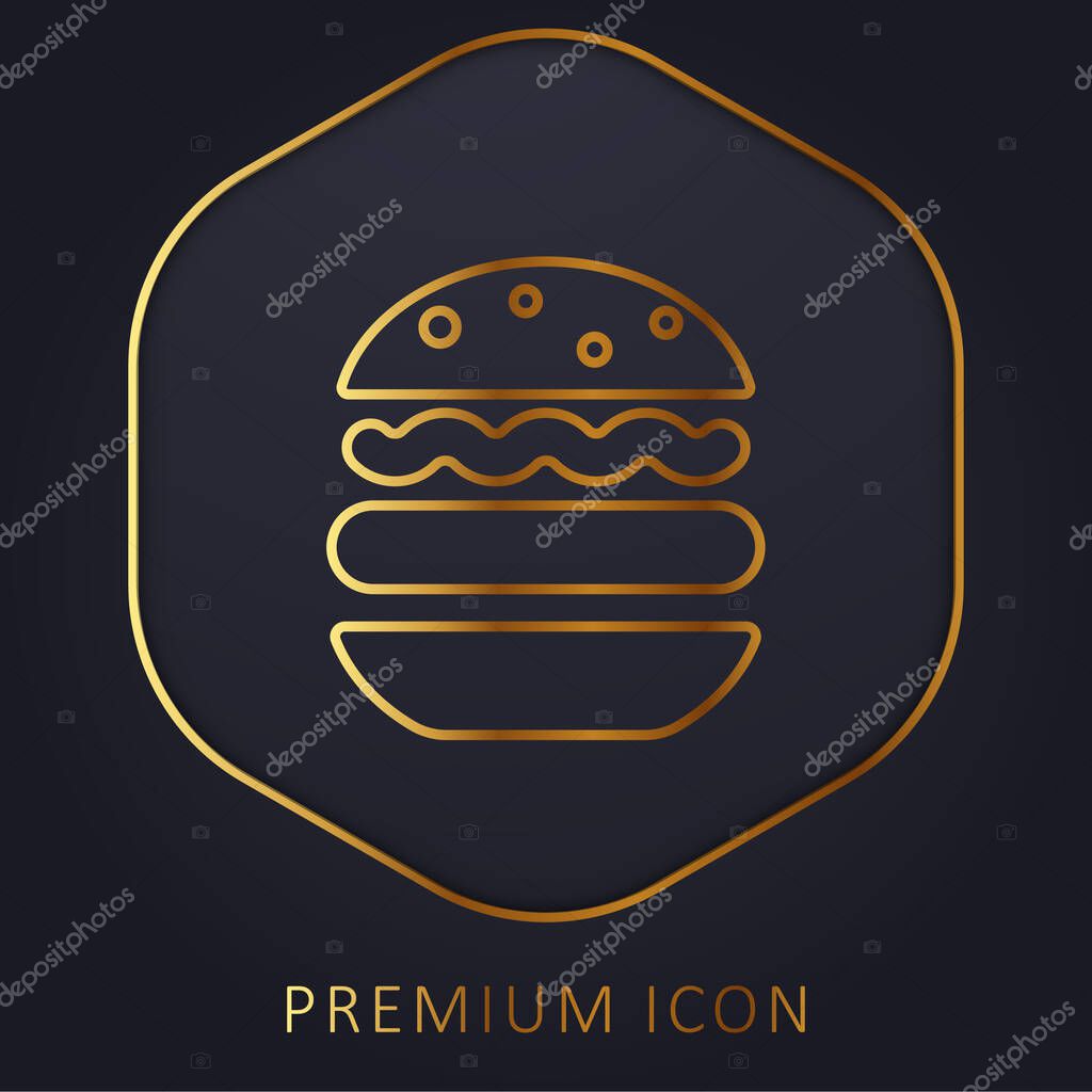 Big Hamburger golden line premium logo or icon