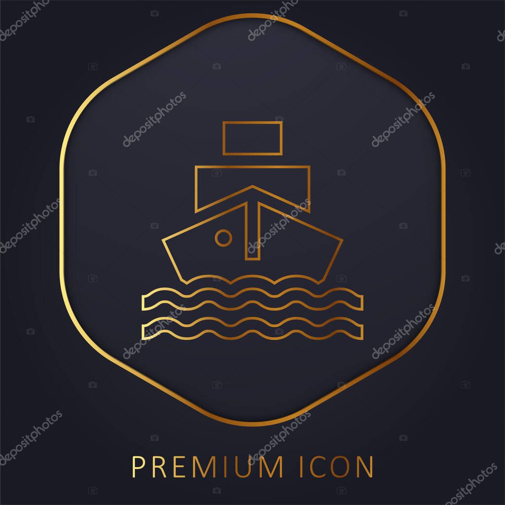 Boat golden line premium logo or icon