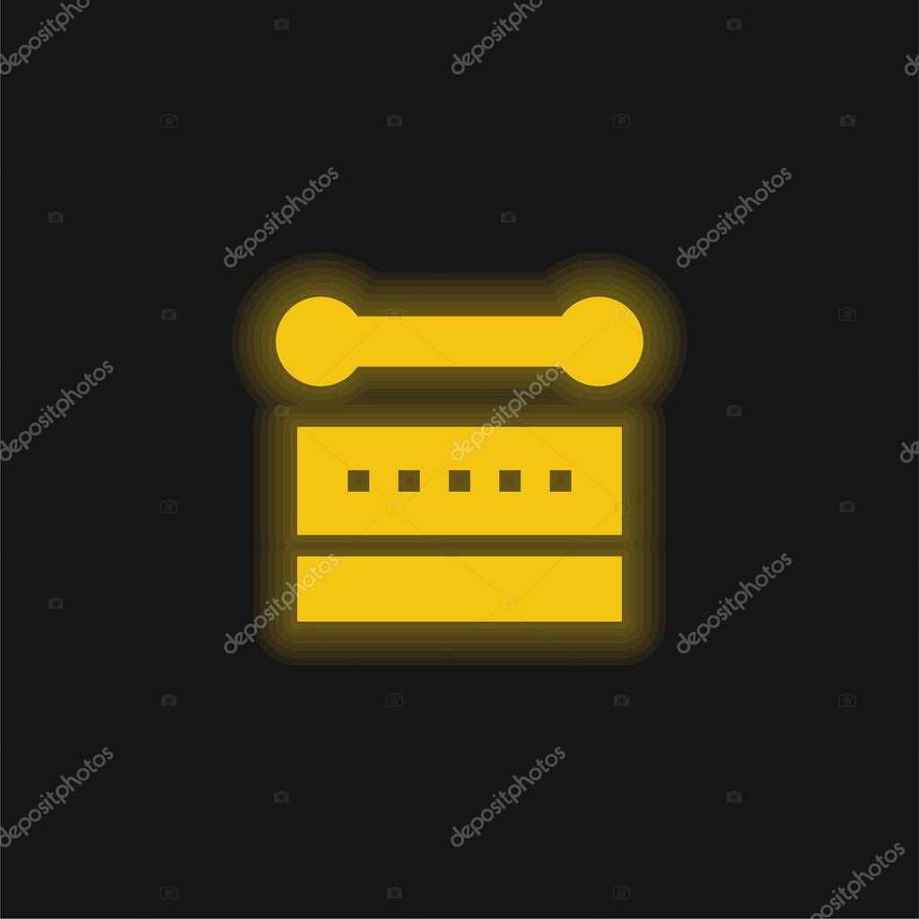 Bodhr n yellow glowing neon icon