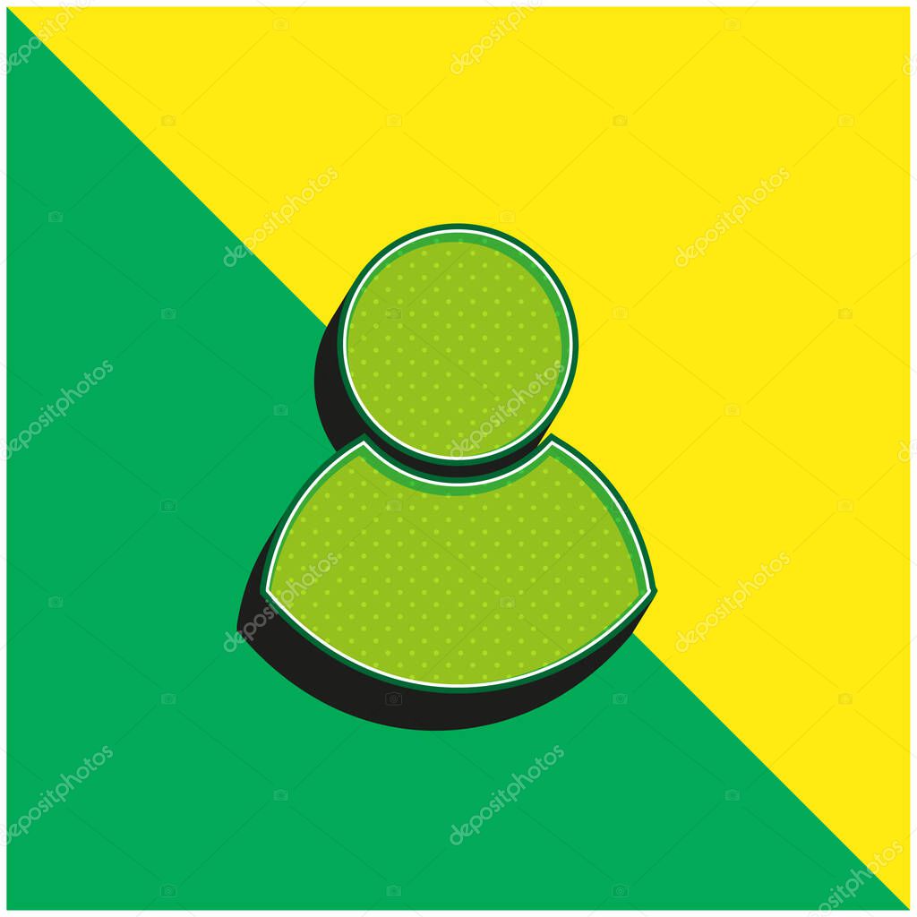 Black Male User Symbol Green and yellow modern 3d vector icon logo