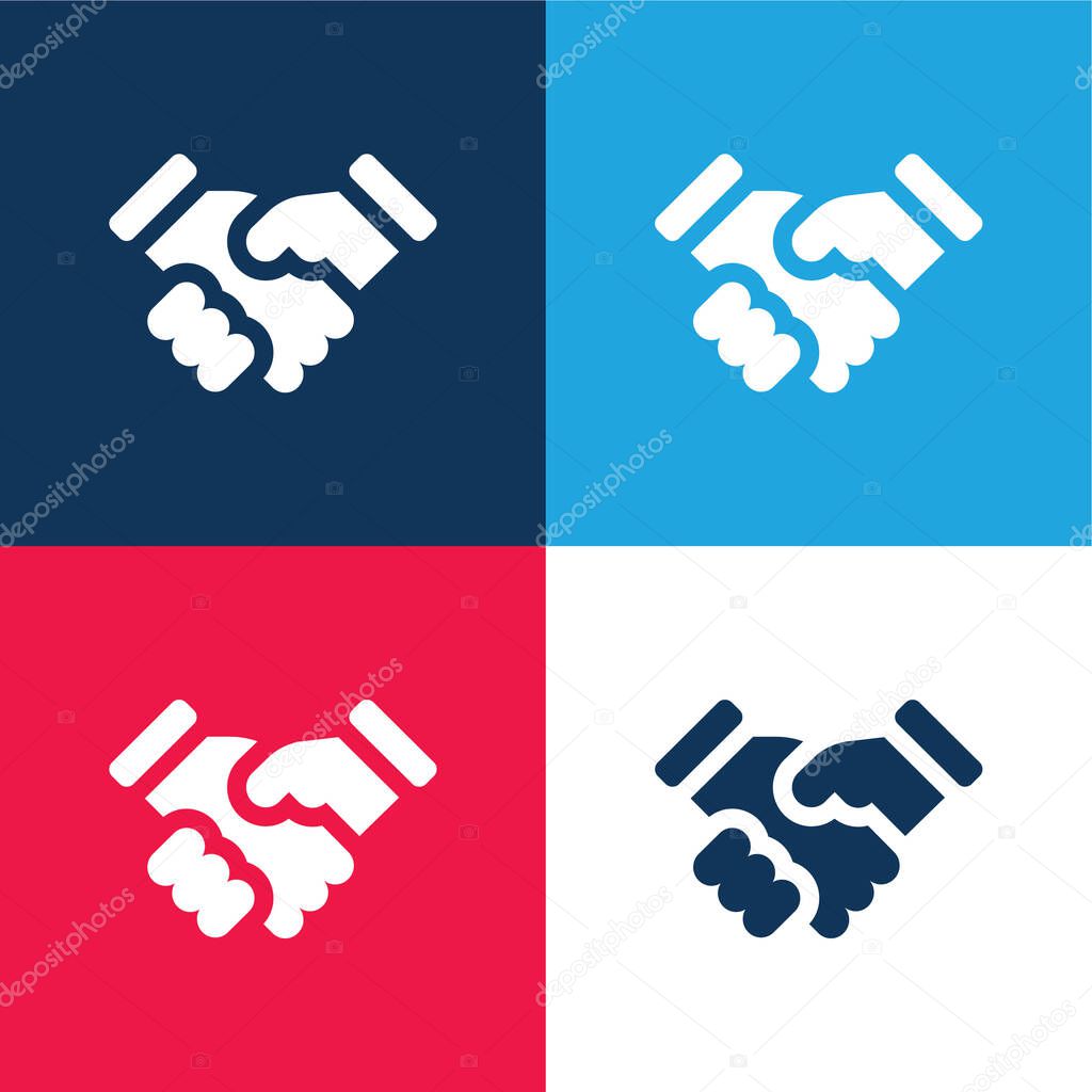 Agreement blue and red four color minimal icon set