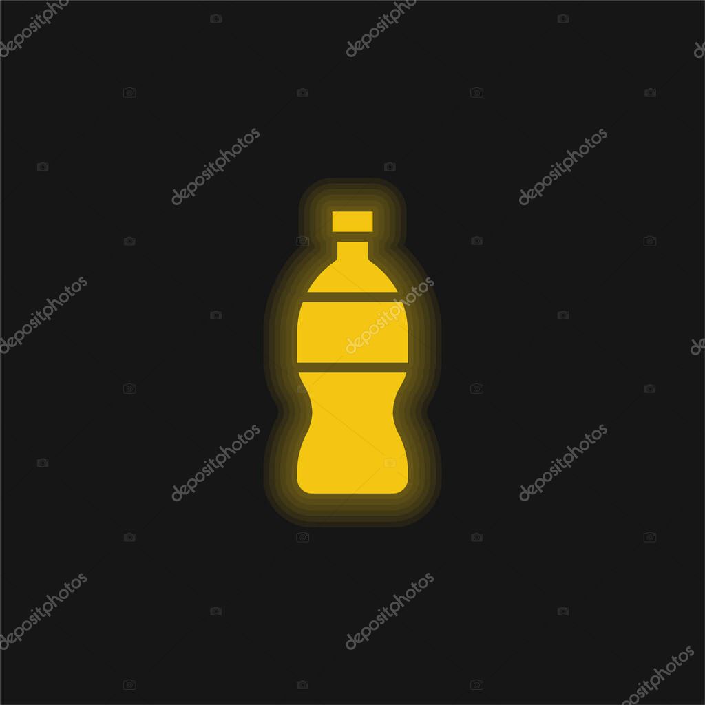 Bottle yellow glowing neon icon