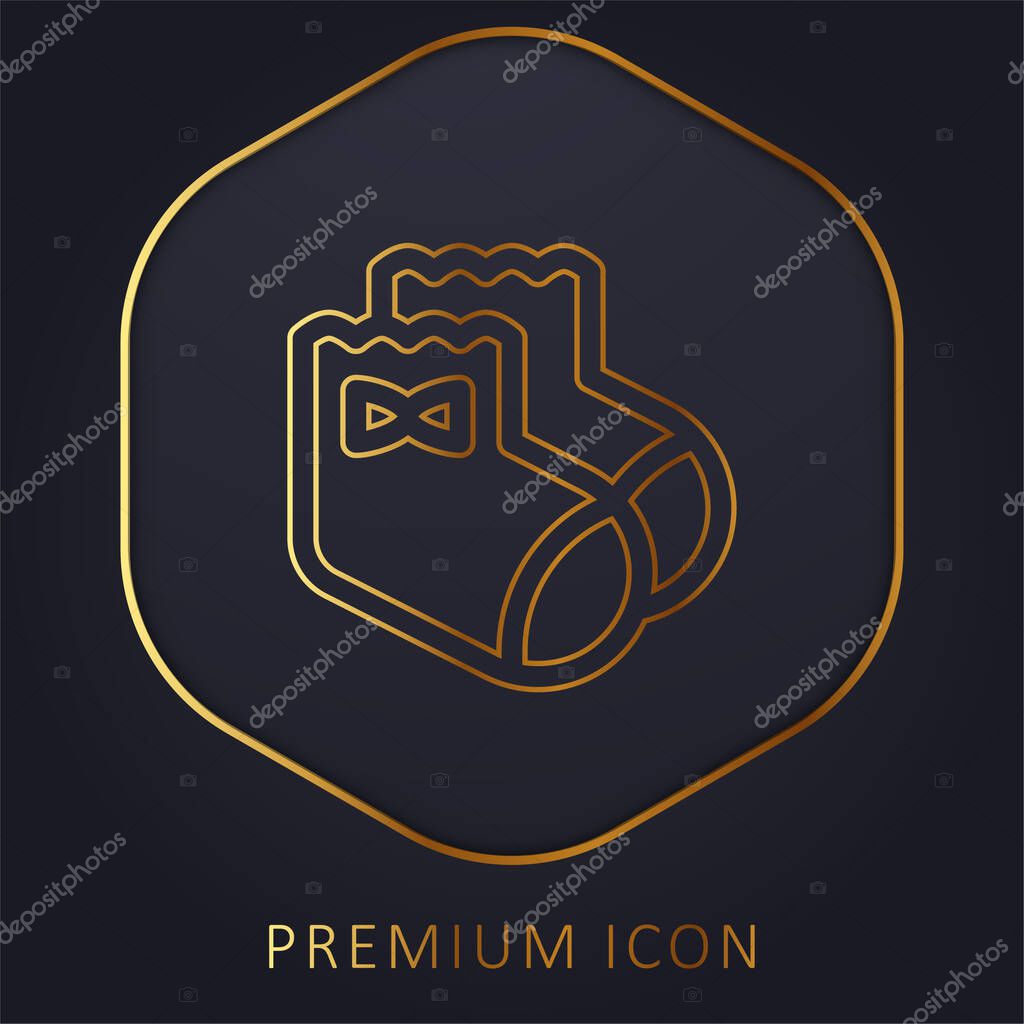 Baby Socks golden line premium logo or icon