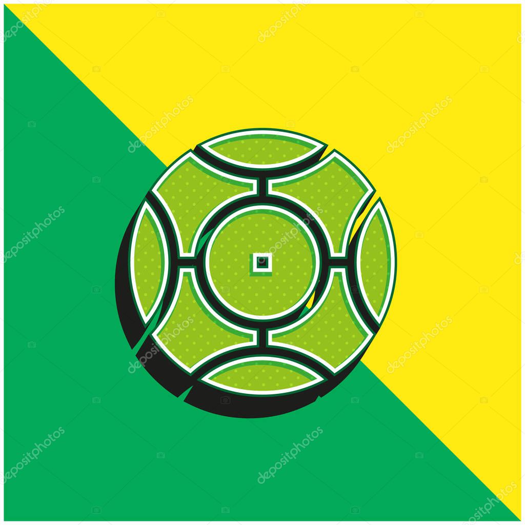 Ball Green and yellow modern 3d vector icon logo