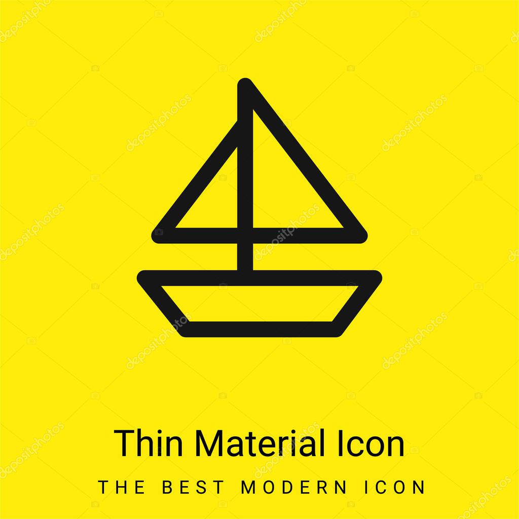 Boat minimal bright yellow material icon