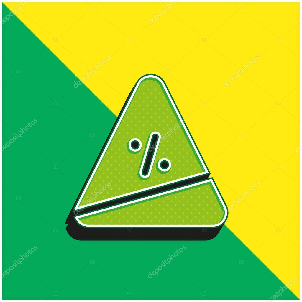 Ascent Green and yellow modern 3d vector icon logo
