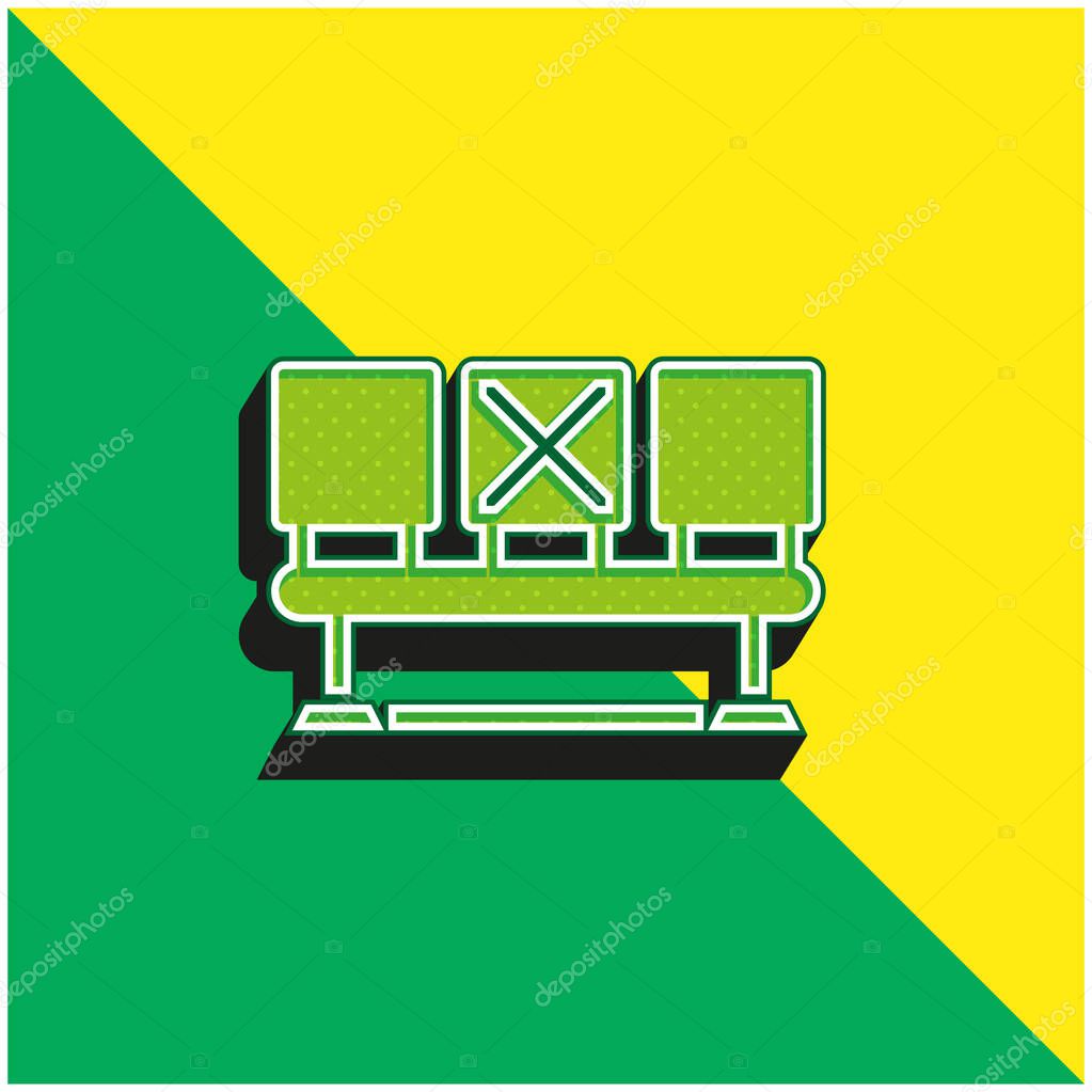 Bench Green and yellow modern 3d vector icon logo