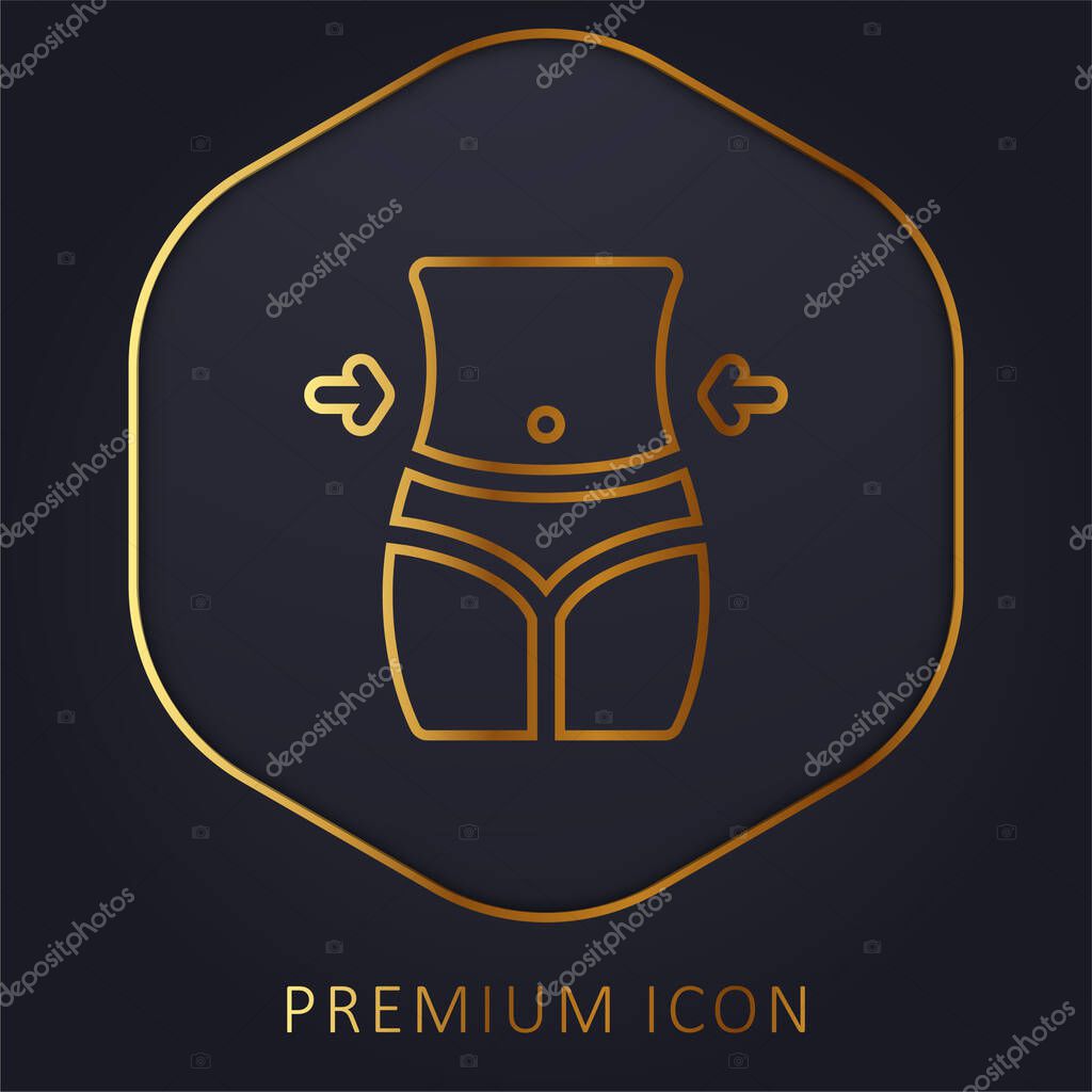 Belly golden line premium logo or icon