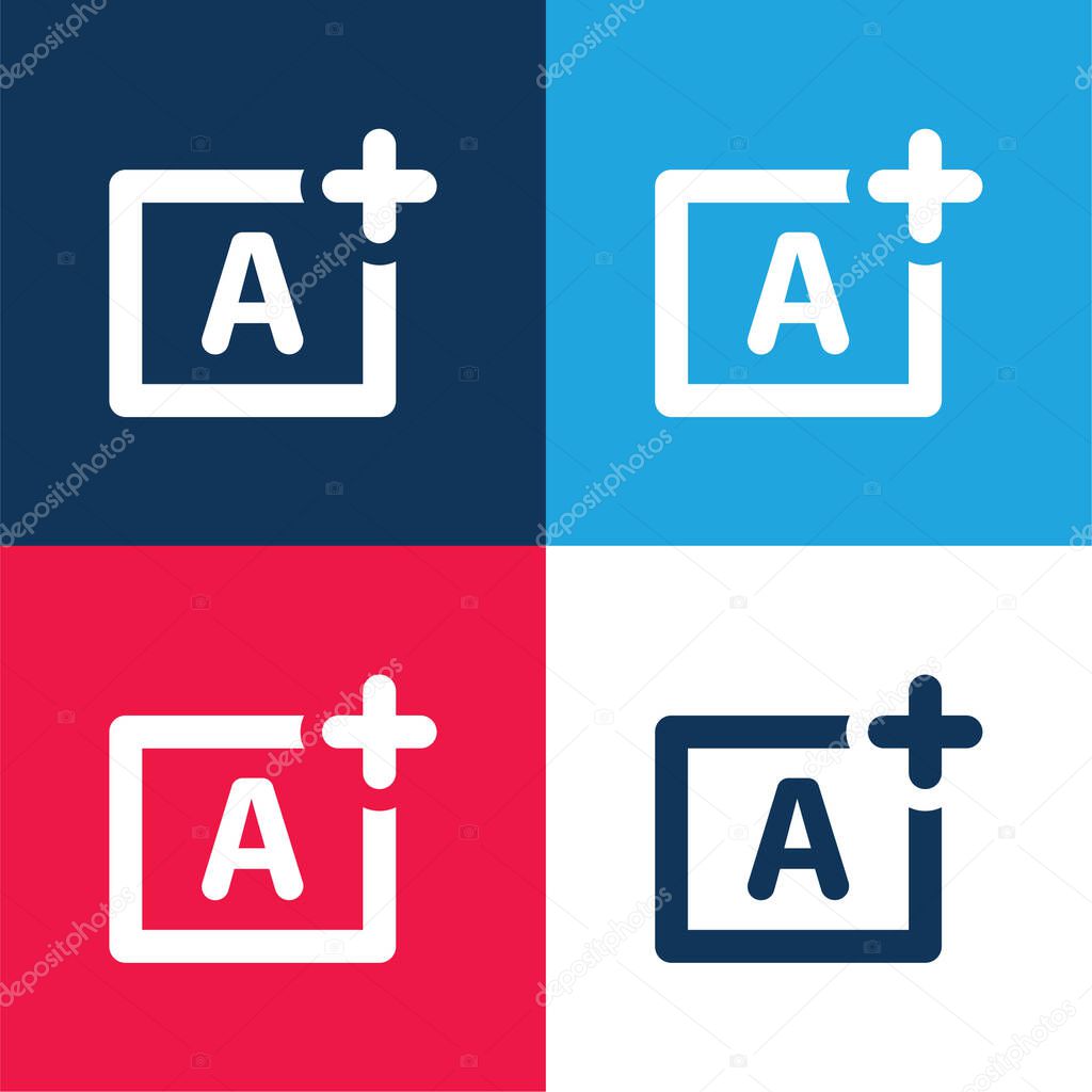 Aperture Priority blue and red four color minimal icon set