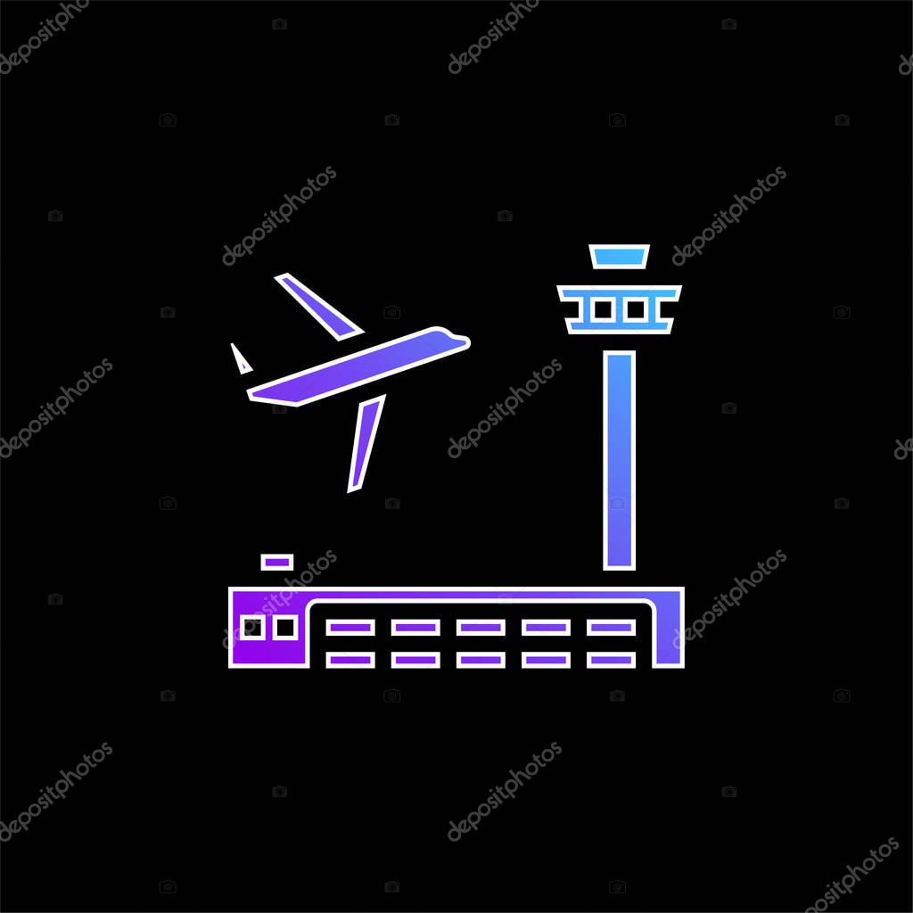 Airport blue gradient vector icon