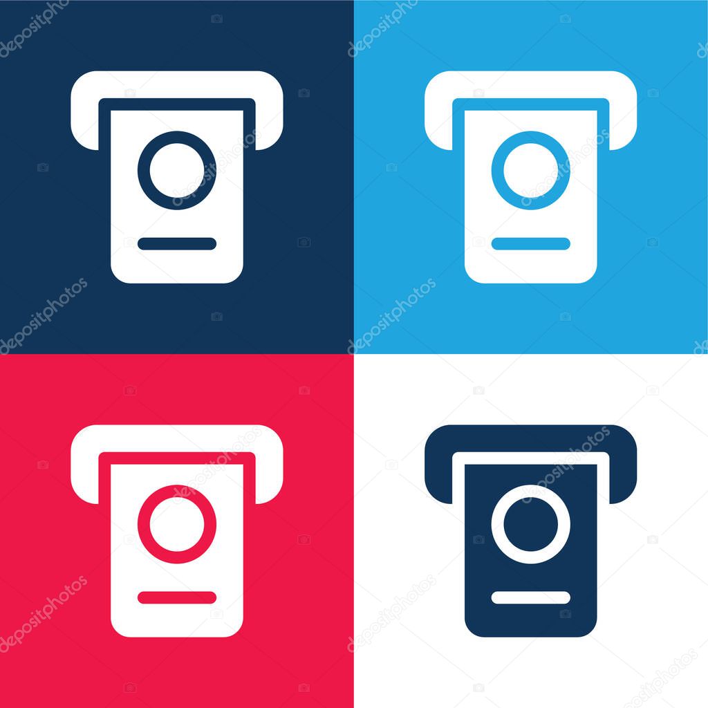 Atm blue and red four color minimal icon set