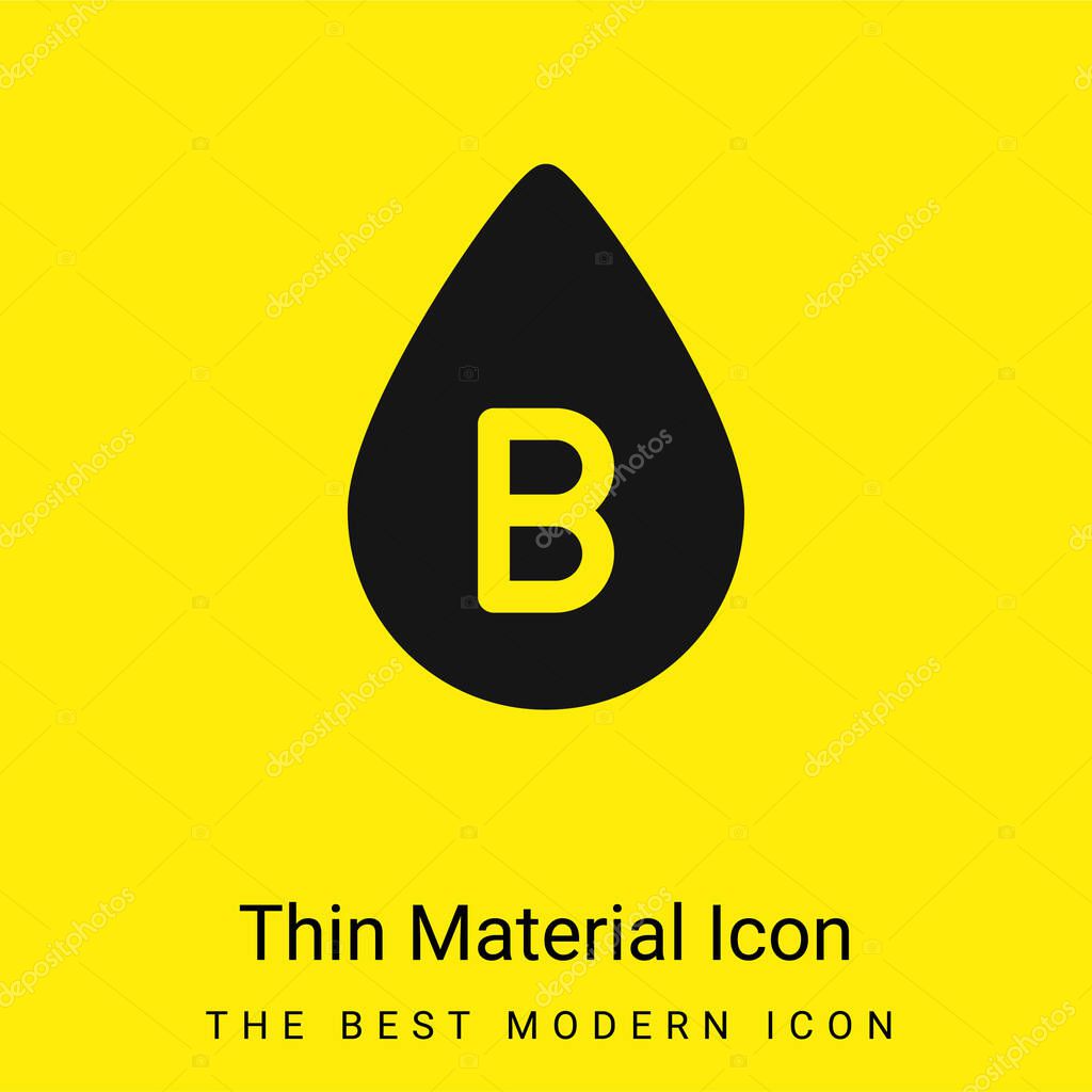 B Blood Type minimal bright yellow material icon