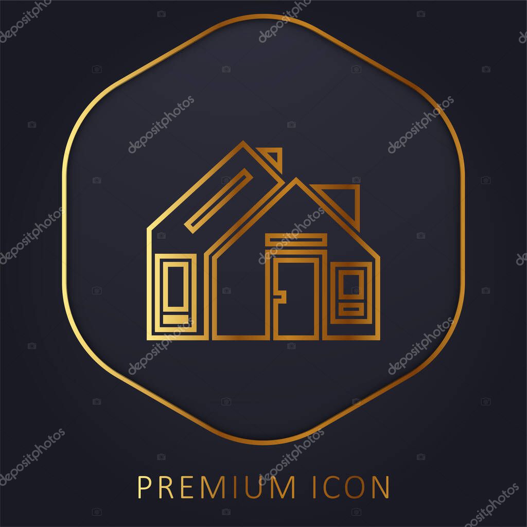 Address golden line premium logo or icon
