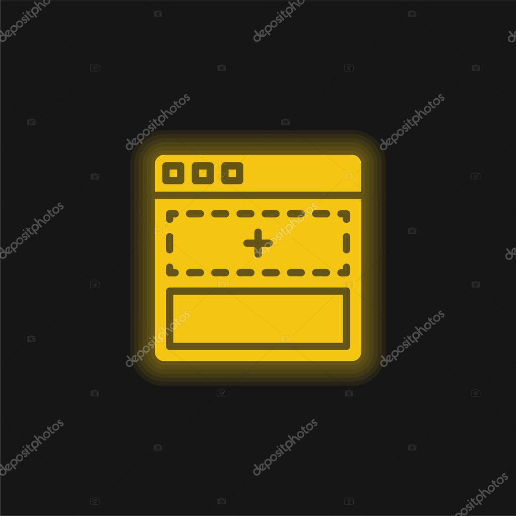 Add yellow glowing neon icon
