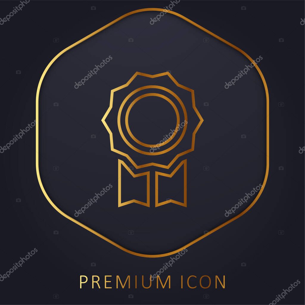 Badge golden line premium logo or icon
