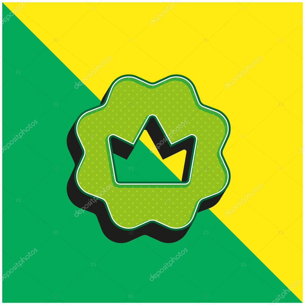 Badge Green and yellow modern 3d vector icon logo