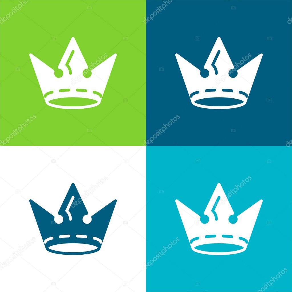 Crown Flat four color minimal icon set