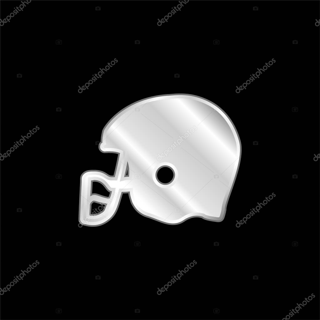 American Football Helmet Knocking silver plated metallic icon