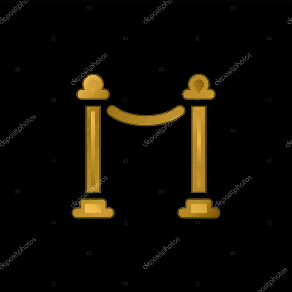Barrier gold plated metalic icon or logo vector