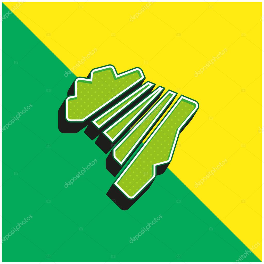 Brazil Green and yellow modern 3d vector icon logo