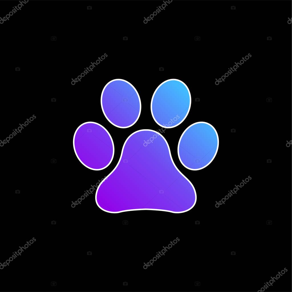 Animal Paw Print blue gradient vector icon