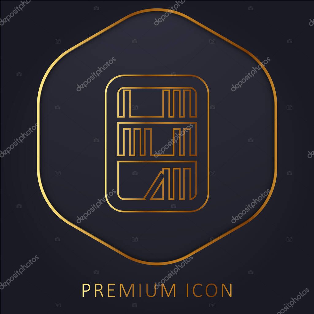 Books In A Library golden line premium logo or icon