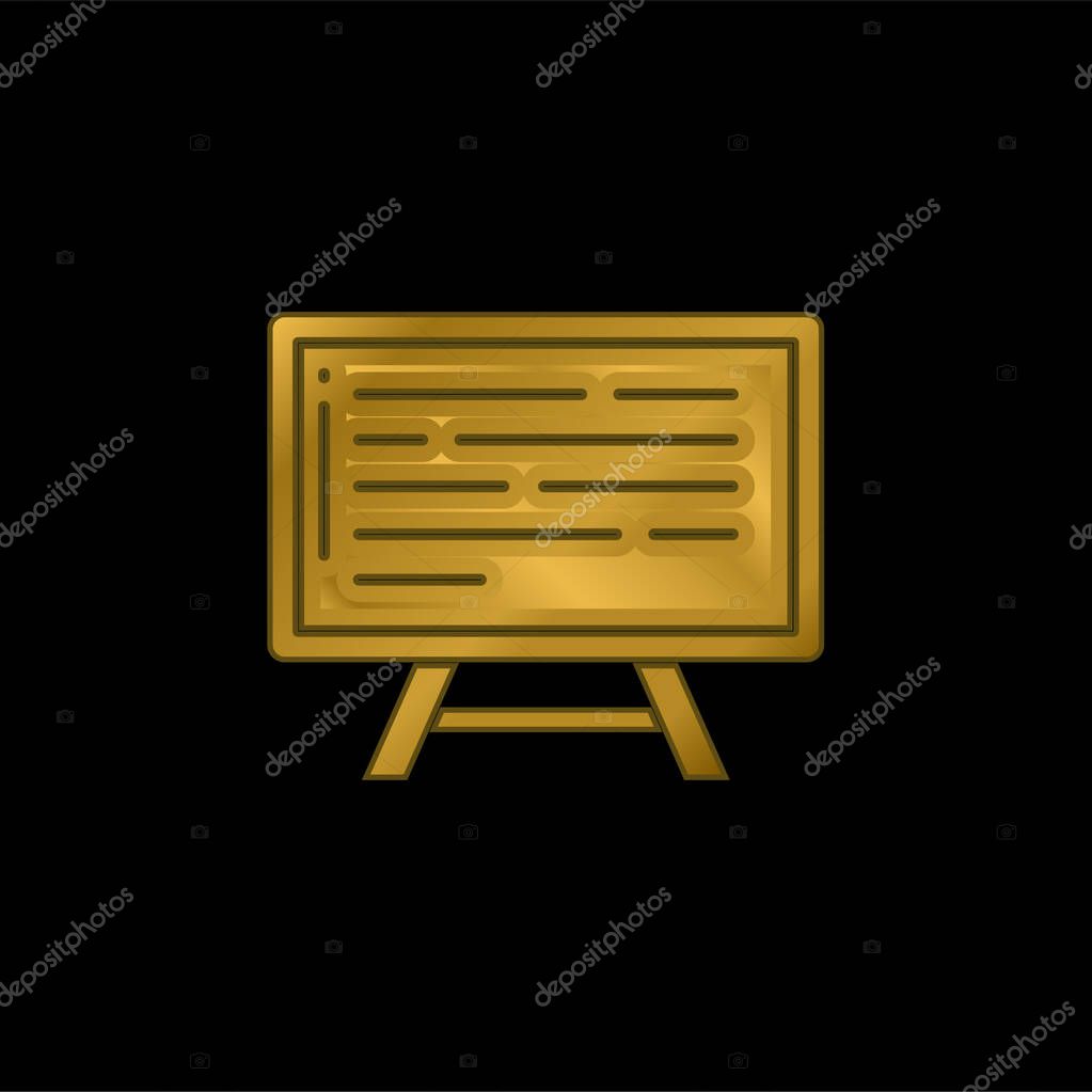 Board gold plated metalic icon or logo vector