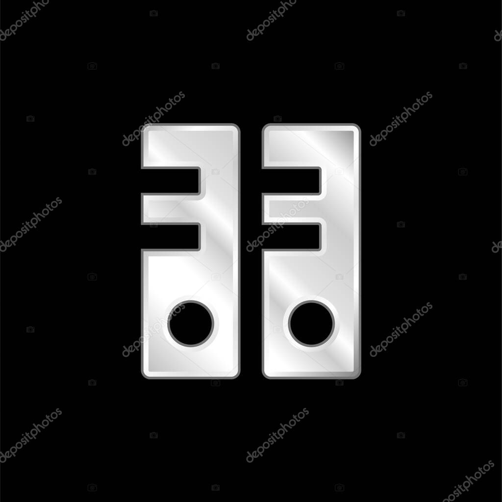 Archives silver plated metallic icon