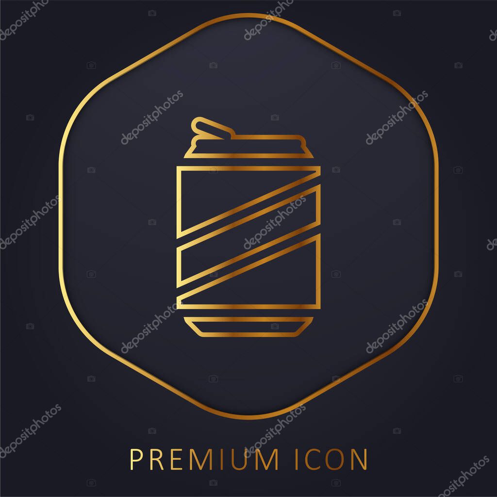 Beer golden line premium logo or icon