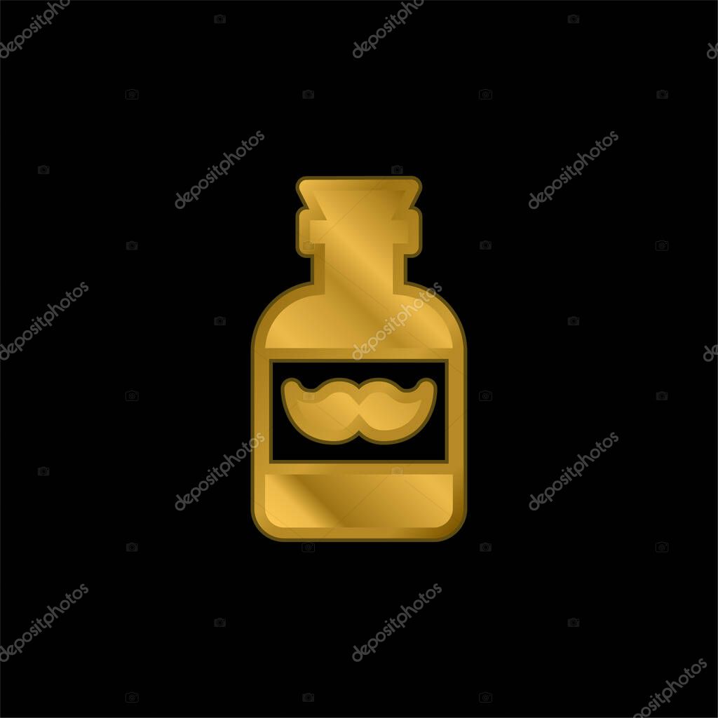 Barber gold plated metalic icon or logo vector