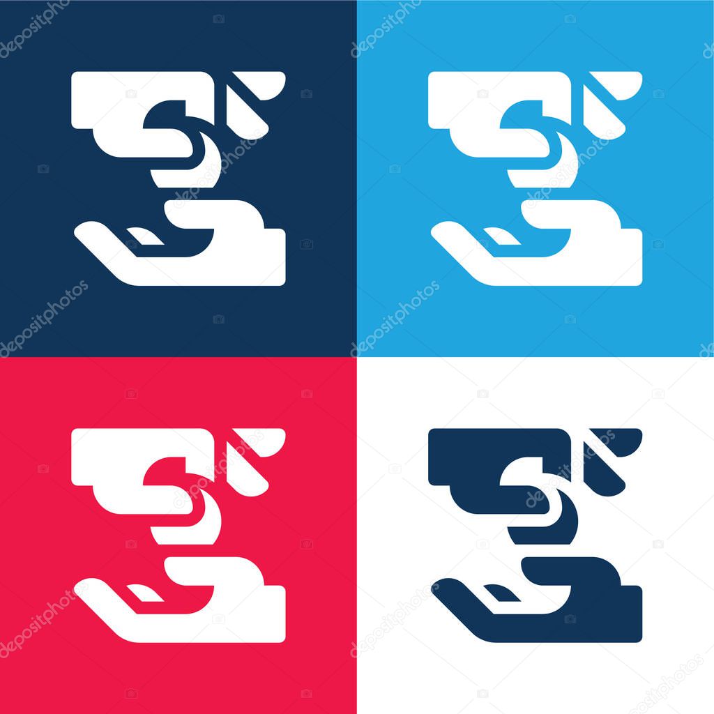 Alms blue and red four color minimal icon set